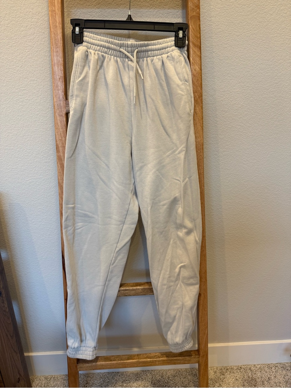 H&M Cream Drawstring Jogger Pants